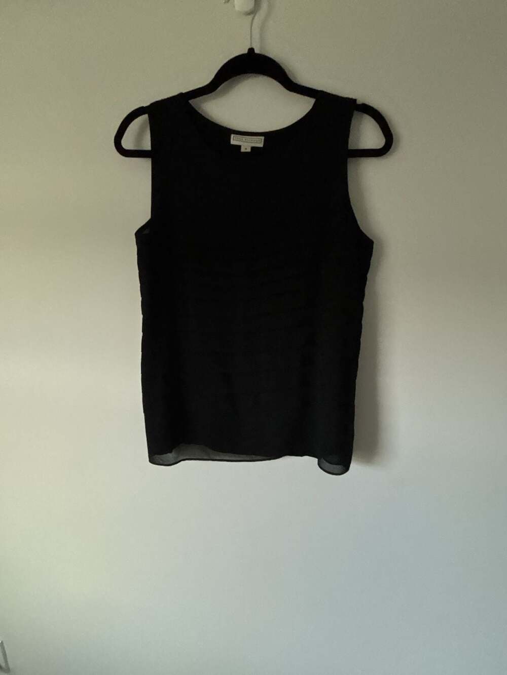Dana Buchman Black Sleeveless Layered Ruffle Tank Top Size M